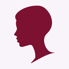 Woman head silhouette, face profile silhouette vector