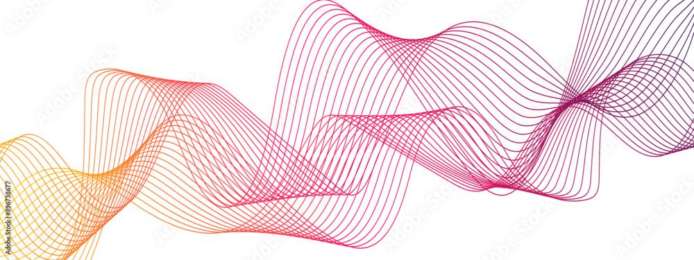 Leinwandbilder colorful abstract wave line with futuristic blend curved wavy technology lines. glowing frequency so