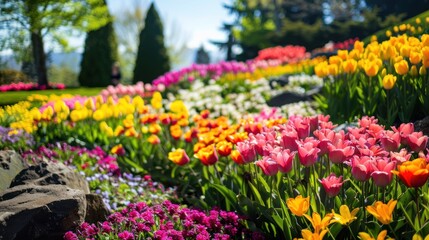 Colorful Tulip Garden