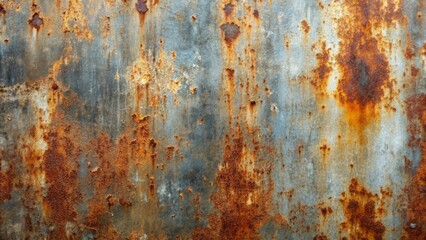 Fototapeta premium Rustic, distressed, weathered metal surface with rough, uneven texture, corroded edges, and subtle industrial sheen in muted silver tones.