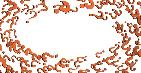 question marks background. 3D Rendering.