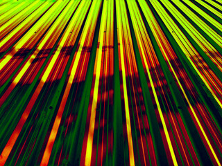 Abstract background of wavy galvanized wall seen from below