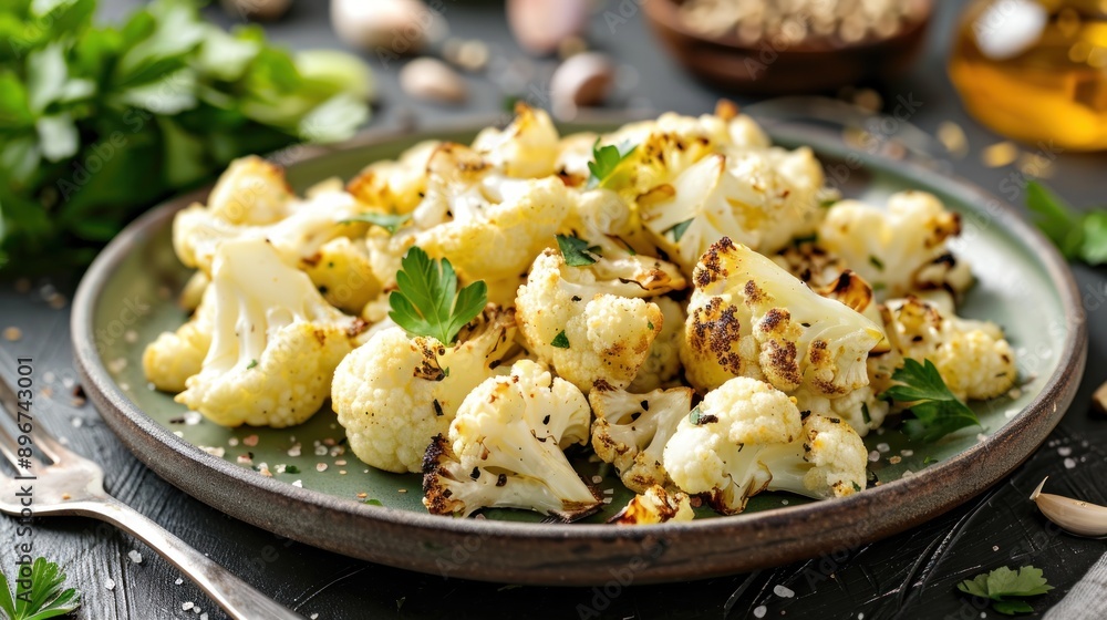 Canvas Prints roasted cauliflower with parsley and salt