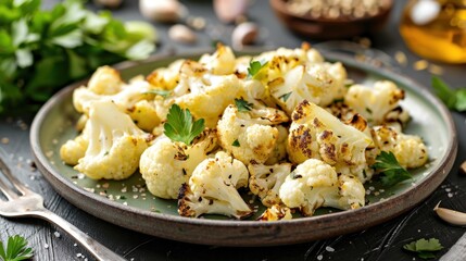 Roasted Cauliflower with Parsley and Salt