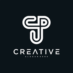 Creative abstract initial letter T logo design. Preamium Vector