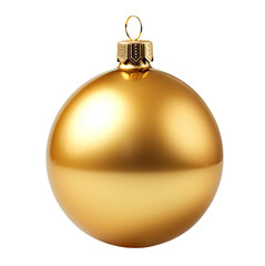 Gold Christmas ball isolated on transparent background