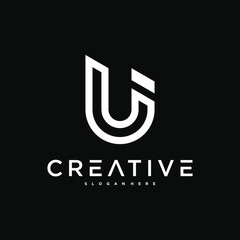 Creative abstract initial letter U logo design. Preamium Vector © gibran fatih