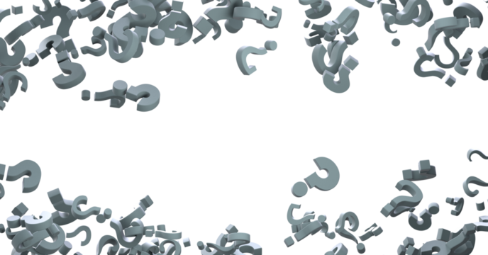 colored question marks background concept. 3D Rendering.