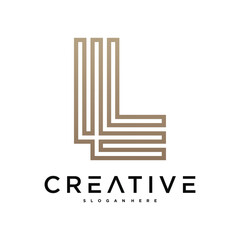 Creative abstract initial letter L logo design. Preamium Vector