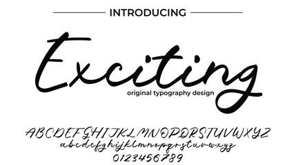 Exciting Font Stylish brush painted an uppercase vector letters, alphabet, typeface
