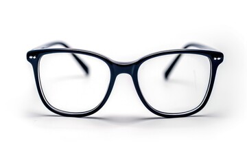 Crisp, Clear Depiction of Black Eyeglasses on White