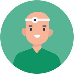 Man Medical Staff Avatar Isolated on White Background. Flat Vector Character Illustration