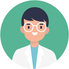 Man Medical Staff Avatar Isolated on White Background. Flat Vector Character Illustration