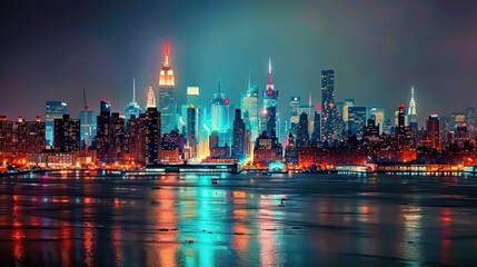 Obraz premium Night Lights of NYC