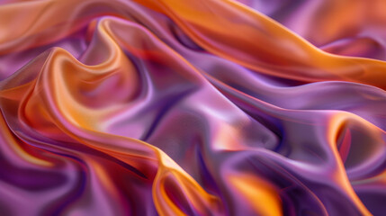 Obraz premium Colorful satin fabric with orange and purple