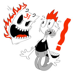 Man terrified of an angry calendar with deadline