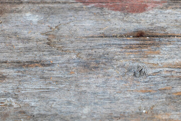 Rustic Wood Background, grey wood grain texture with weathered red paint