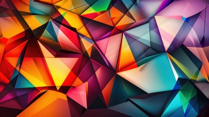 Vivid geometric abstract art with colorful overlapping shapes