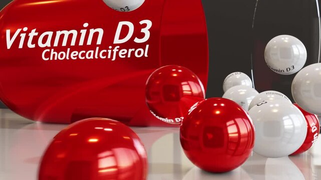 Vitamin D3 Capsule (Slow Motion)
