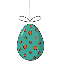 Cute Cartoon Happy Easter Celebration Icon. Vector Illustration.