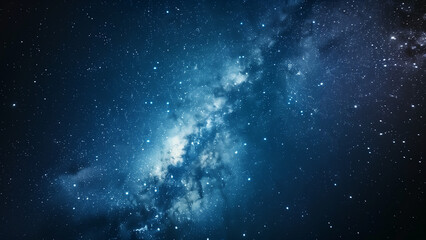 Starry night sky. Glowing stars in space. Galaxy background. Beautiful colorful shining stars universe landscape