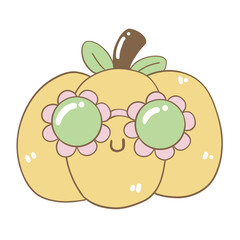 Cute halloween pumpkin hand drawn cartoon