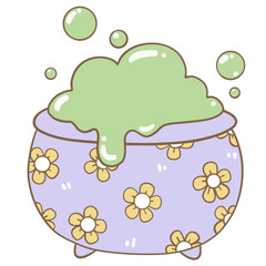 Halloween cauldron hand drawn cartoon
