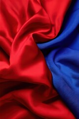 Obraz premium silk luxury background, piece of cloth, deep red and blue cloth texture the AI Image Generator,