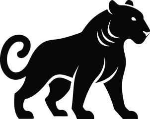 Obraz premium Striking black tiger stencil clipart for dramatic designs.