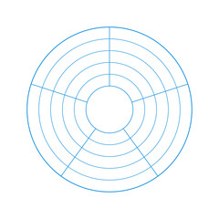 シンプルな5分割の円形レーダーチャートのテンプレート - 5段階5項目