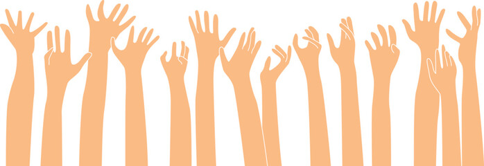 Raised up icon for Multiethnic Diverse Hands 