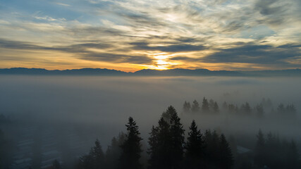 sunrise over the river
