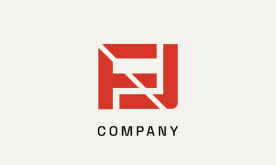 Fototapeta premium red shopping icon logo FJ
