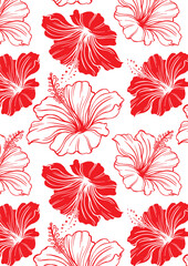 Seamless Hibiscus Pattern © Nell Danial