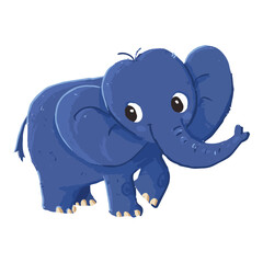 cute elephant cartoon in crayon style editable Colorful vector hand drawn illustration for children. baby designs for cards, poster decorations, t-shirt prints, stickers, icons and others