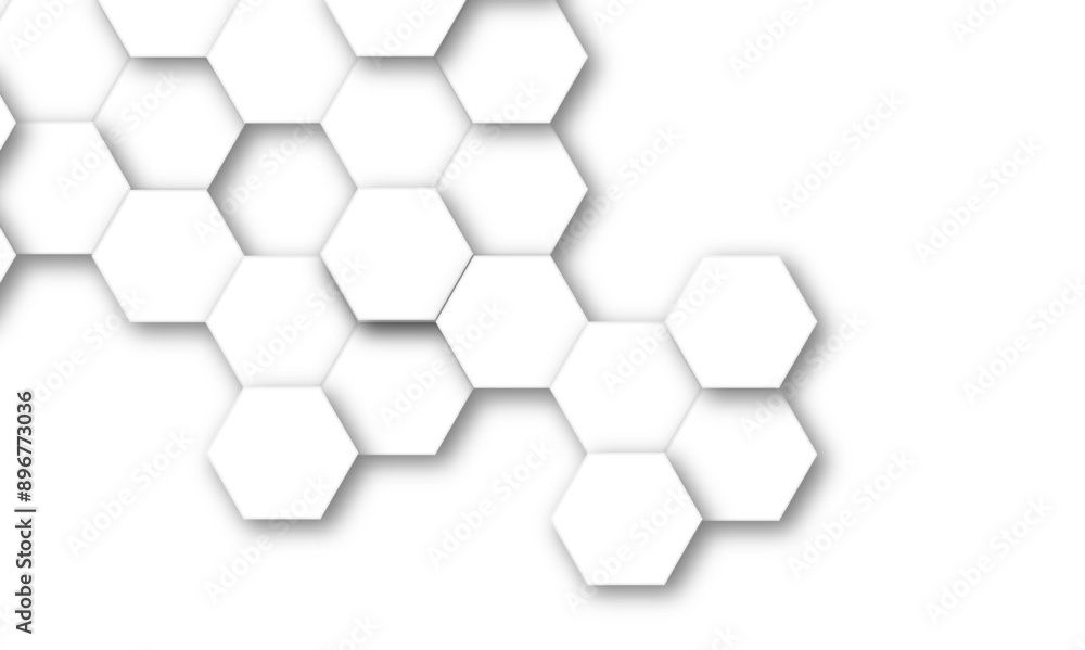Poster vector technology background with hexagon concept design. embossed hexagon , honeycomb white shadow.