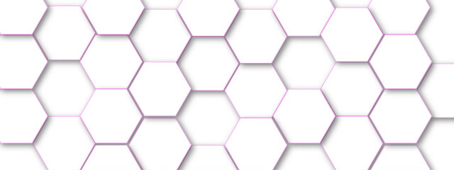 Abstract white hexagonal geometric background with shadow. Luxury White 3D futuristic honeycomb mosaic white background. Abstract white lines background. Vector Illustration.
