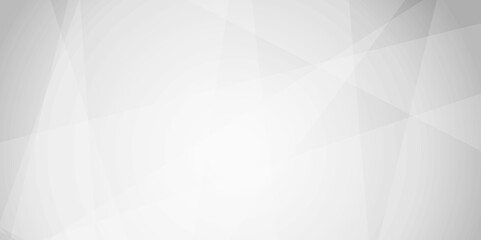 Abstract white and gray geometric overlay layer background on bright space with geometric decoration concept. Minimal futuristic element concept for poster, brochure, banner, wallpaper, cover, flyer.