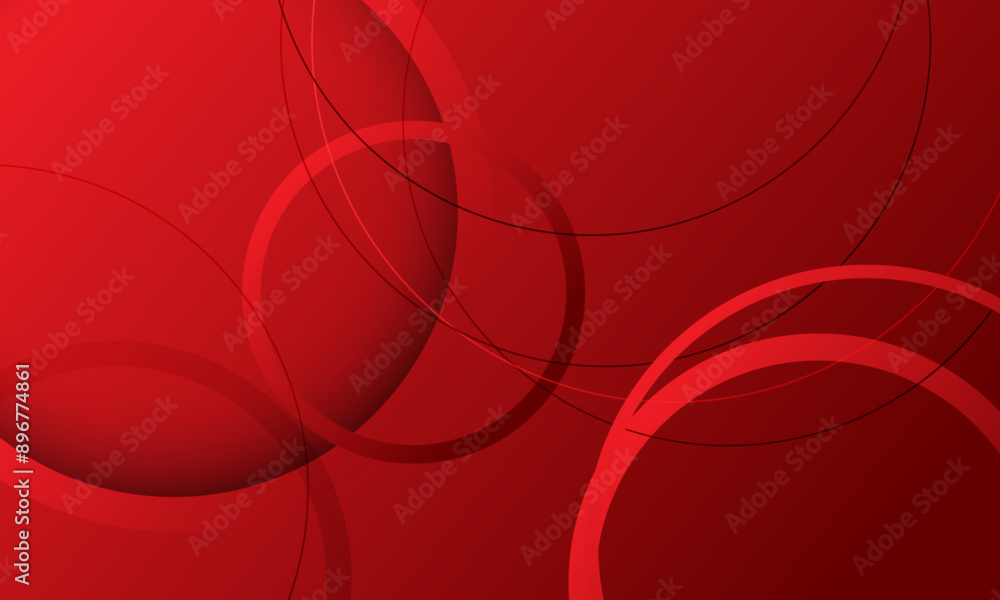 Wall mural red multi circles round shapes pattern abstract background