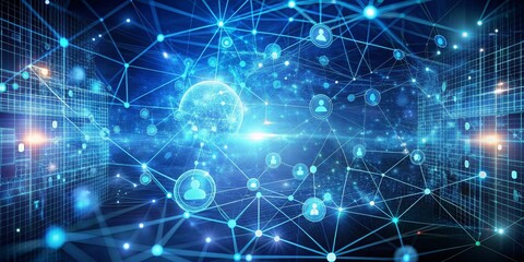 Obraz premium Innovative digital network with coding background , technology, network, coding, digital, creative