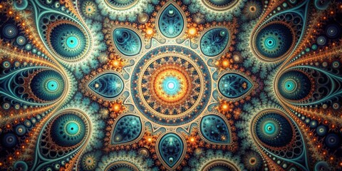 Abstract fractal background with intricate geometric patterns , fractal, abstract, design, digital art, artwork