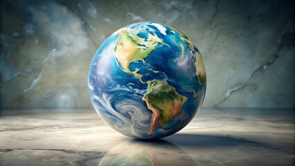Sophisticated marble representation of Planet Earth in 169 format, marble, Planet Earth, landscape