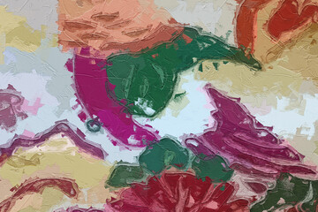 Oil paintings and various flowers, birds, roses, peonies, chrysanthemums, cranes, butterflies, are beautiful