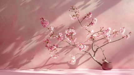 Sakura pink nature exhibition stage