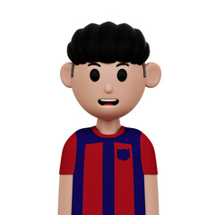 red black soccer player 3d illustration