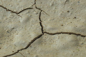 Abstract shapes, patterns and textures of ground cracks. The land is starting to dry out because of the drought. For graphic design and 3D rendering