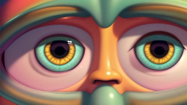 A cartoon character with a big eye ,generative ai