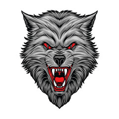 anger wolf had vector logo