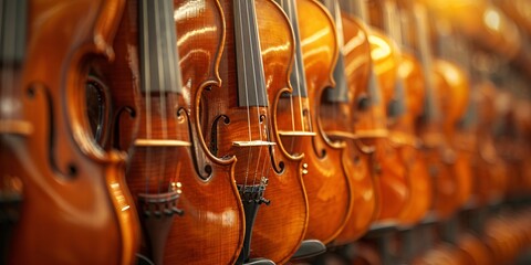 Row of violins.