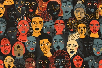 hand drawn faces people